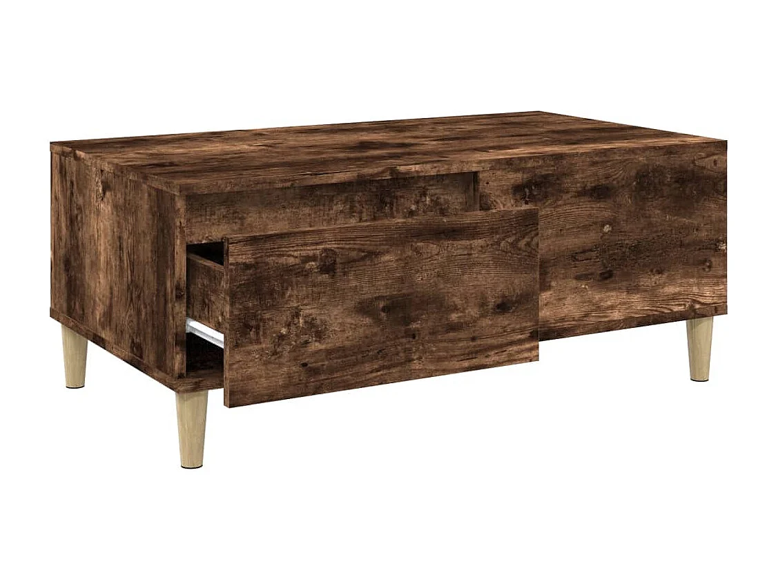 Table basse Chêne fumé 90x50x36,5 cm Bois d'ingénierie
