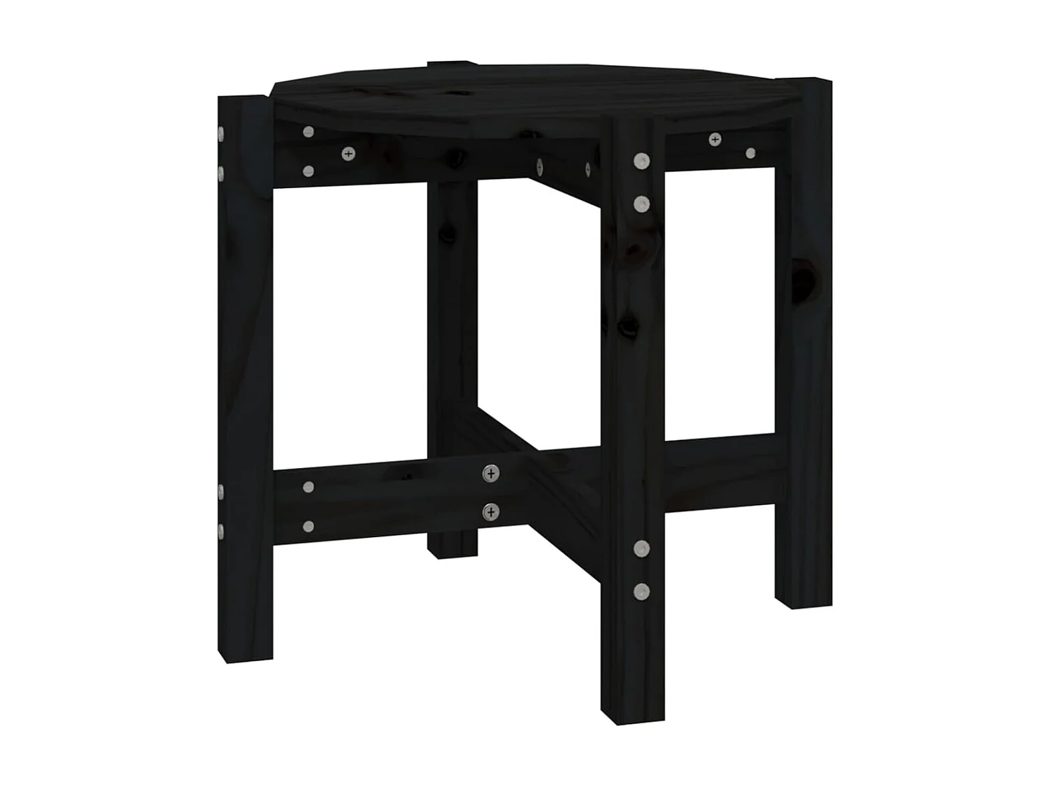 Table basse Noir Ø 52,5x45 cm Bois massif de pin