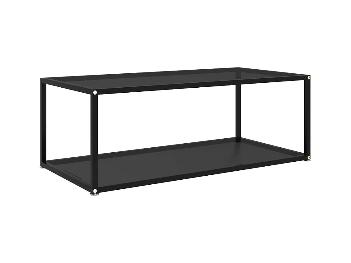 Table basse noire 100x50x35 cm verre trempé