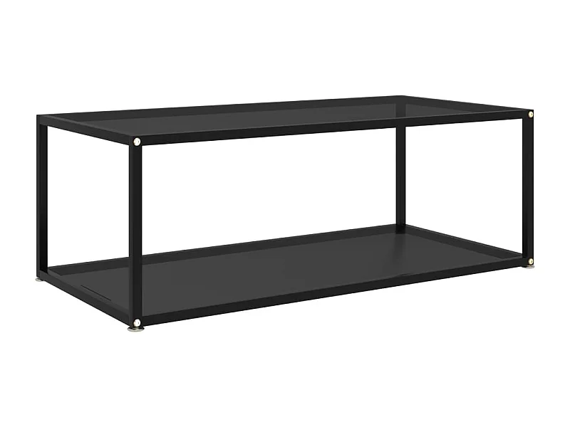 Table basse noire 100x50x35 cm verre trempé