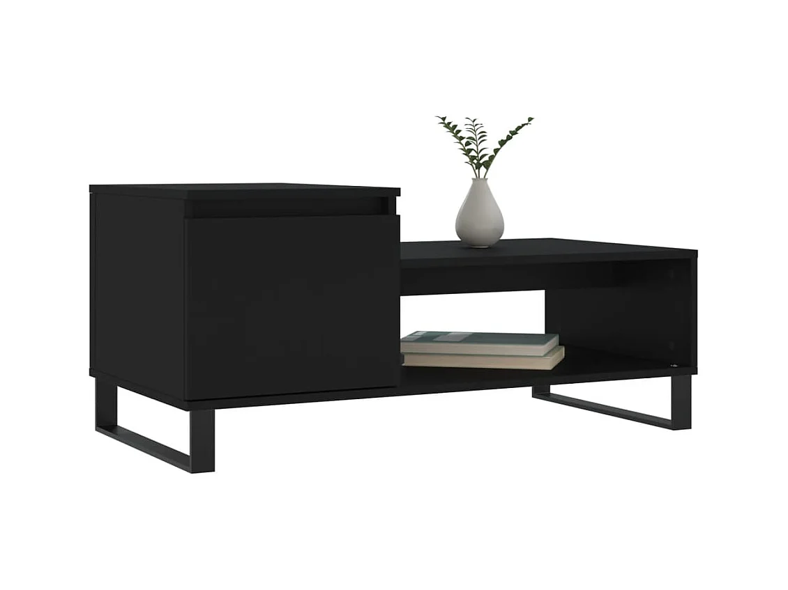 Table basse Noir 100x50x45 cm Bois d'ingénierie
