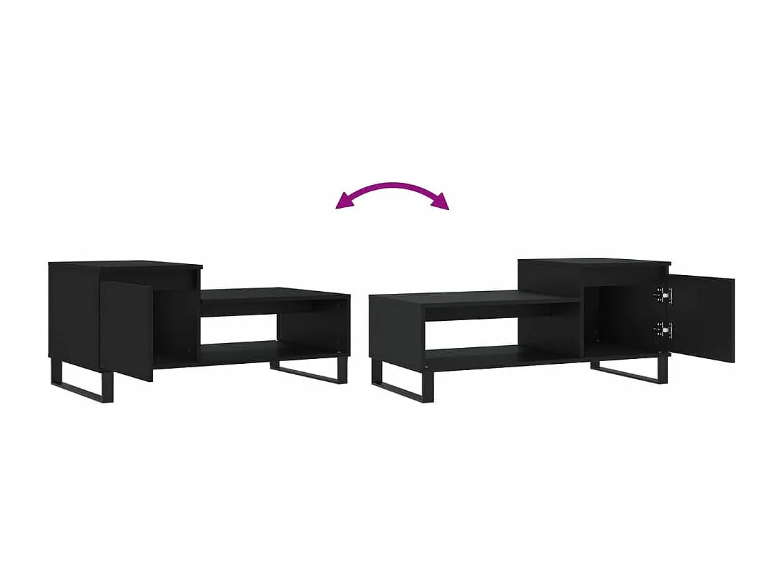 Table basse Noir 100x50x45 cm Bois d'ingénierie