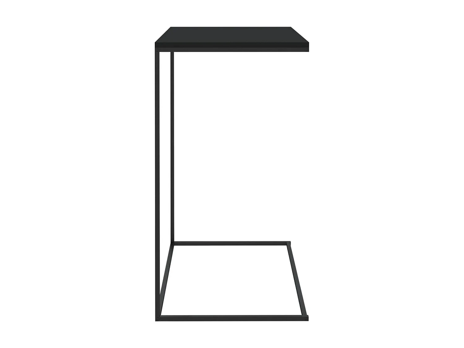 Mesa auxiliar de madera contrachapada negro 55x35x66 cm