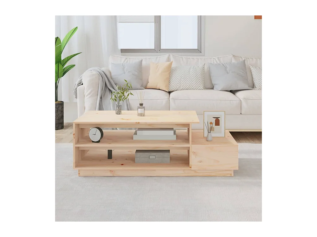 Table basse 120x50x40,5 cm Bois massif de pin