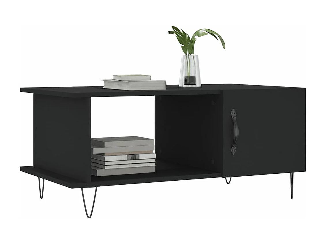 Table basse noir 90x50x40 cm bois d'ingénierie