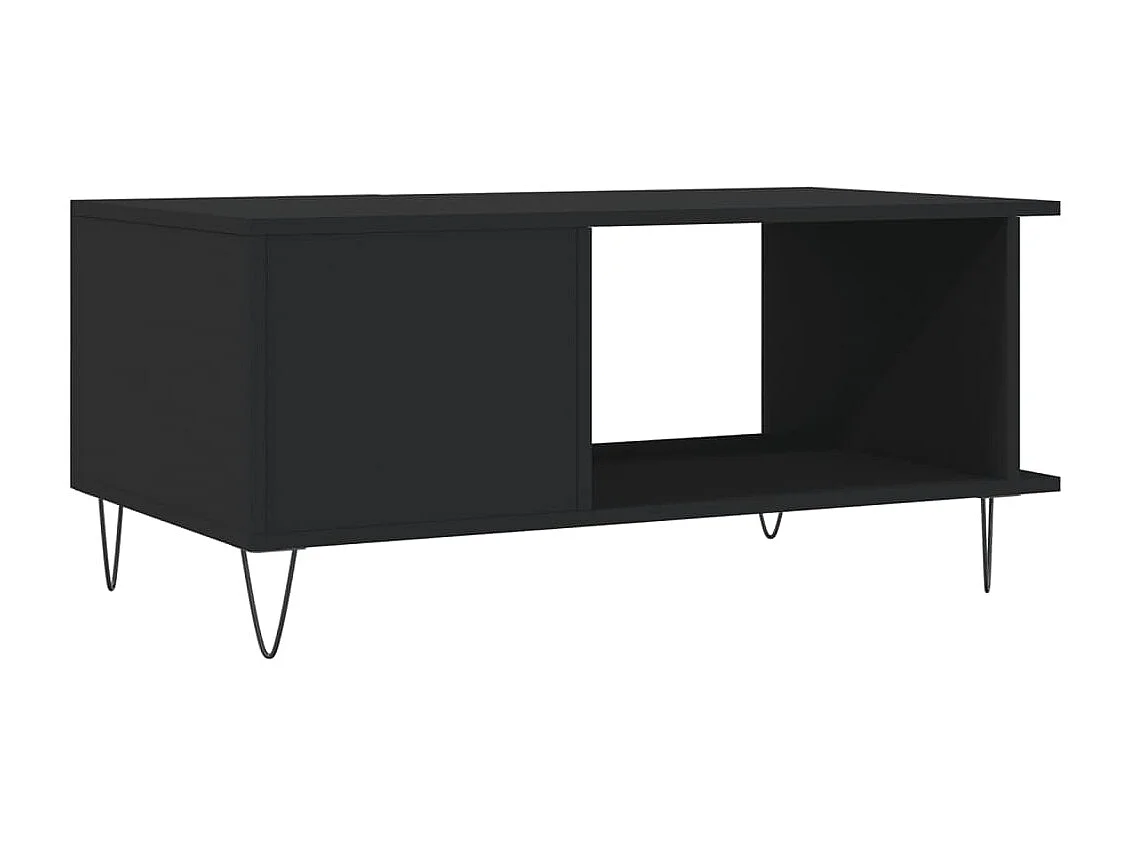 Table basse noir 90x50x40 cm bois d'ingénierie
