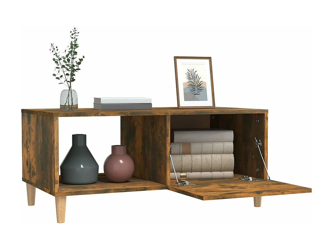 Salontafel 89,5x50x40 cm bewerkt hout gerookt eikenkleurig