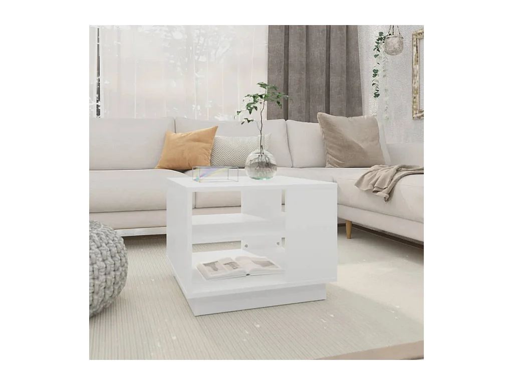 Table basse Blanc 55x55x43 cm Aggloméré