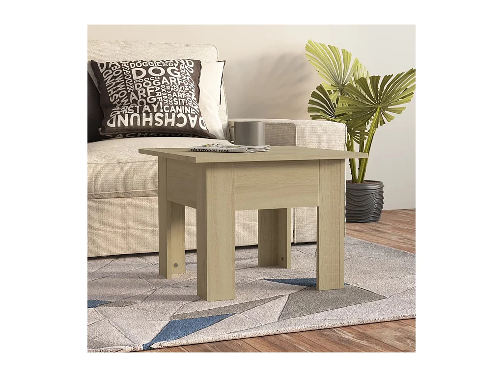 Mesa de centro 55x55x42 cm aglomerado cor carvalho sonoma