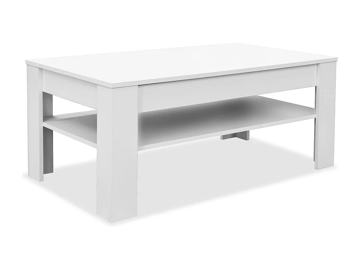 Table basse en aggloméré 110 x 65 x 48 cm Blanc