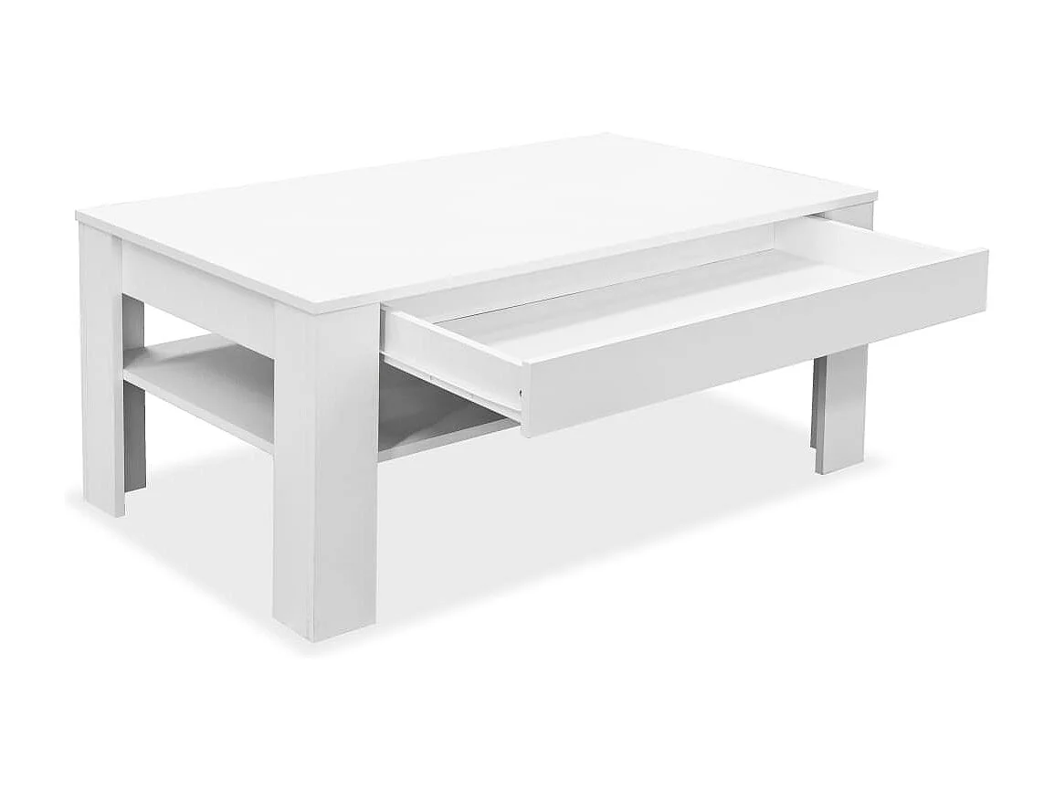 Table basse en aggloméré 110 x 65 x 48 cm Blanc