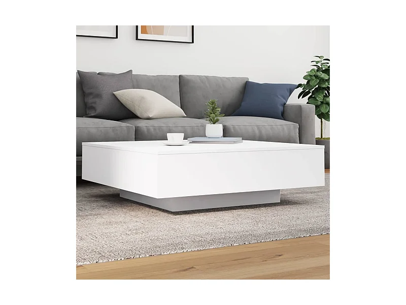 Table basse blanc 100x100x31 cm bois d'ingénierie