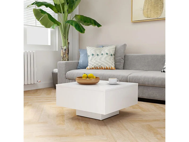 Table basse Blanc 60x60x31,5 cm Aggloméré