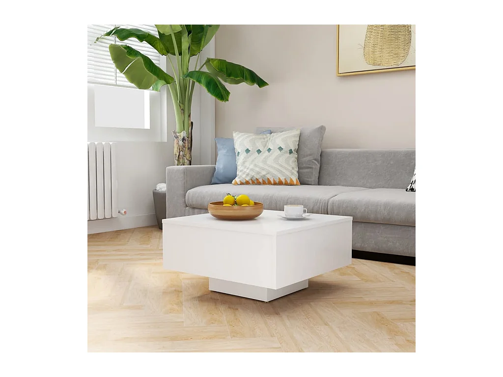Mesa de centro 60x60x31,5 cm contraplacado branco