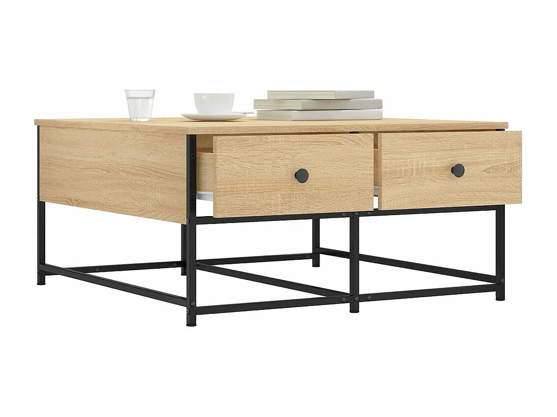 Table basse chêne sonoma 80x80x40 cm bois d'ingénierie