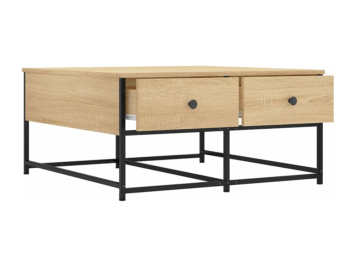 Table basse chêne sonoma 80x80x40 cm bois d'ingénierie