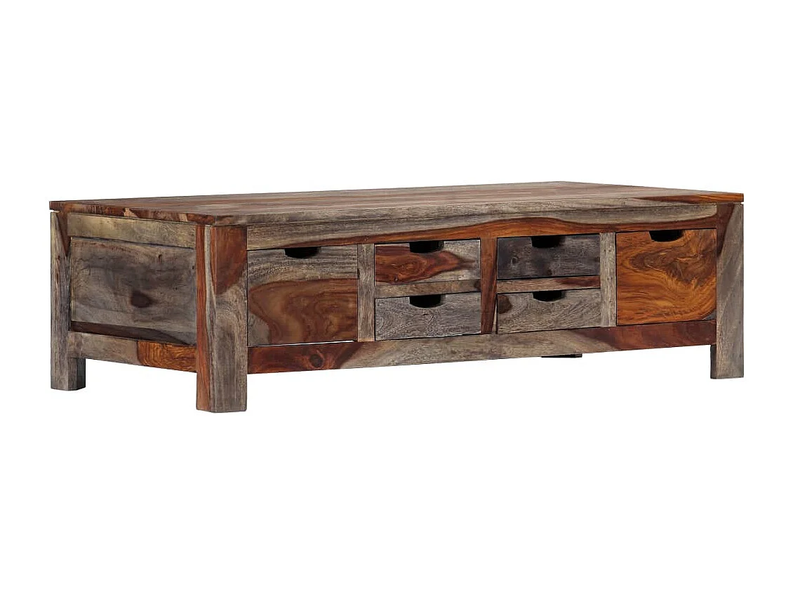 Table basse Gris 100x50x30 cm Bois de Sesham massif