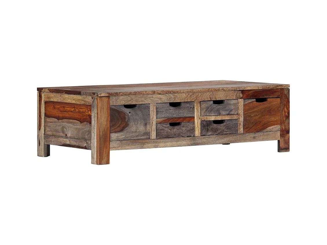 Table basse Gris 100x50x30 cm Bois de Sesham massif
