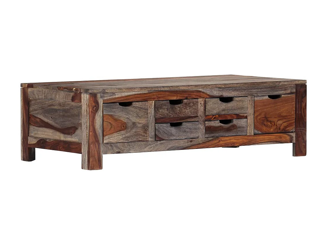 Table basse Gris 100x50x30 cm Bois de Sesham massif
