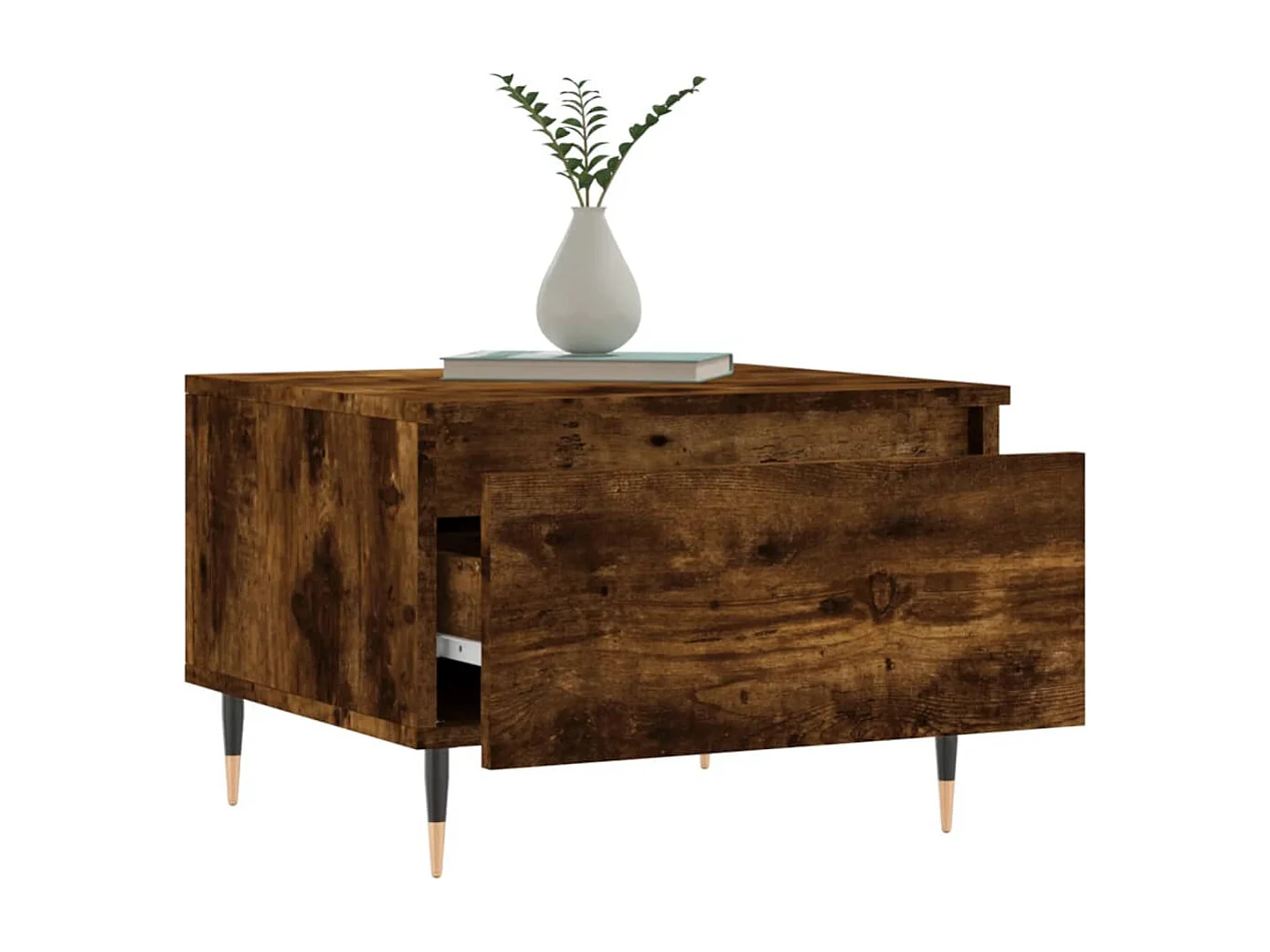 Salontafels 2 st 50x46x35 cm bewerkt hout gerookt eikenkleurig