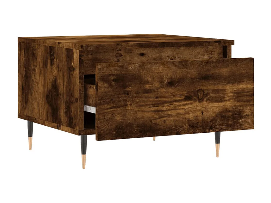 Tables basses 2 pièces chêne fumé 50x46x35 cm bois d'ingénierie