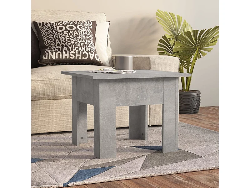 Mesa de centro 55x55x42 cm contraplacado cinzento cimento