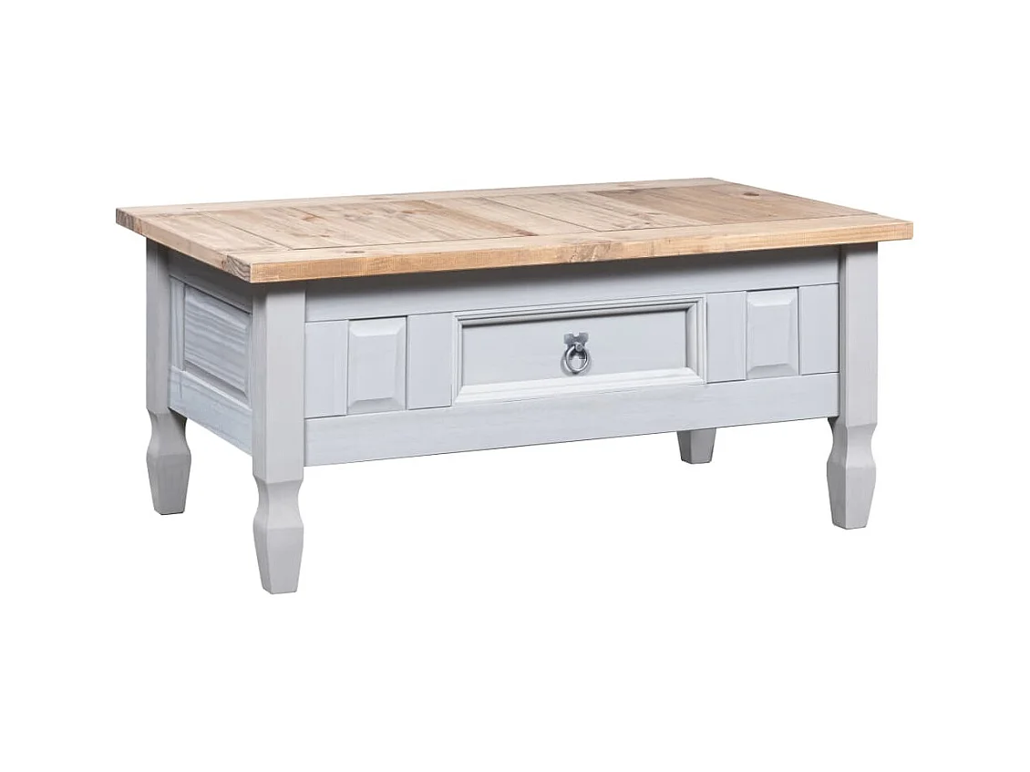 Table basse Pin mexicain Gamme Corona Gris 100x60x45 cm