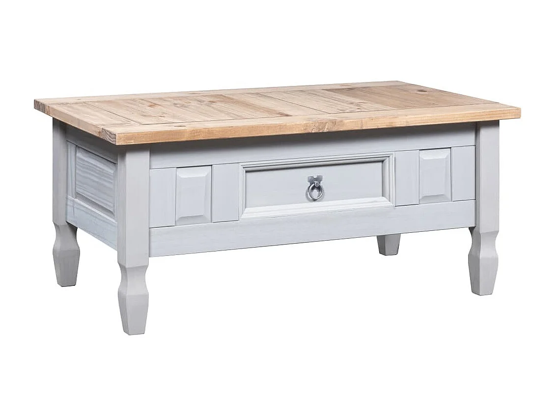 Table basse Pin mexicain Gamme Corona Gris 100x60x45 cm