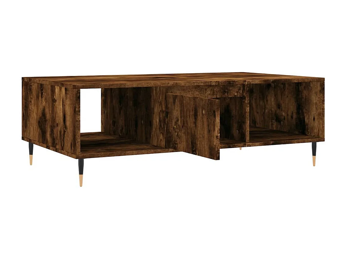 Table basse chêne fumé 104x60x35 cm bois d'ingénierie