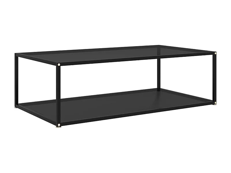 Table basse Noir 120x60x35 cm Verre trempé