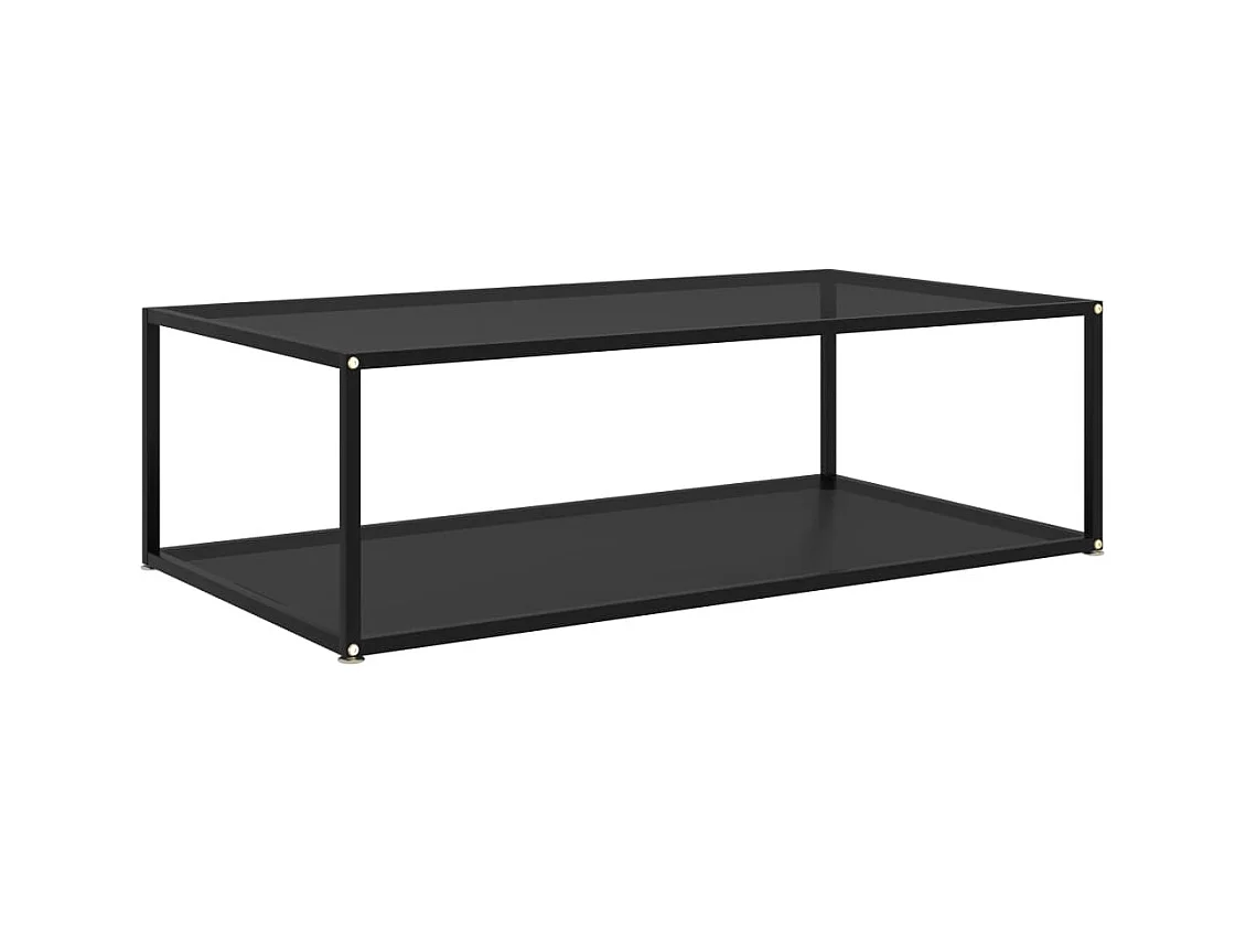 Table basse Noir 120x60x35 cm Verre trempé