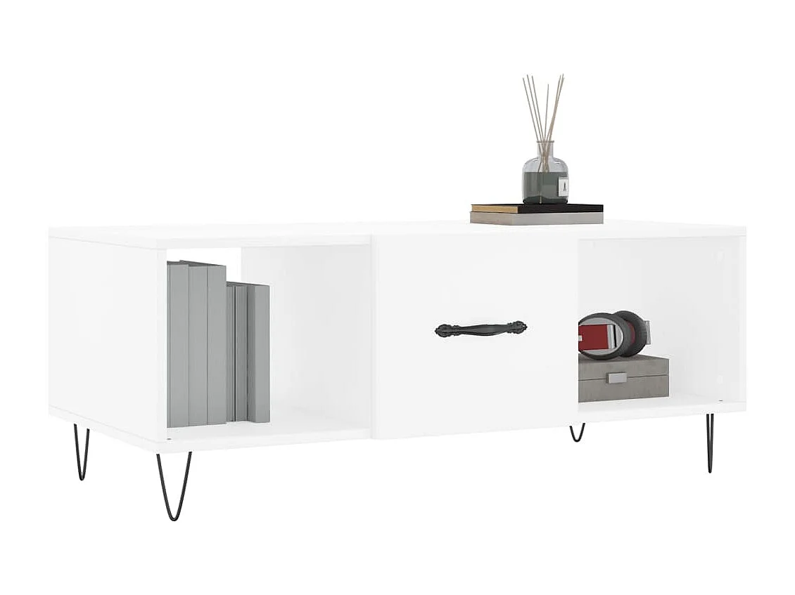 Mesa de centro 102x50x40 cm madeira processada branco