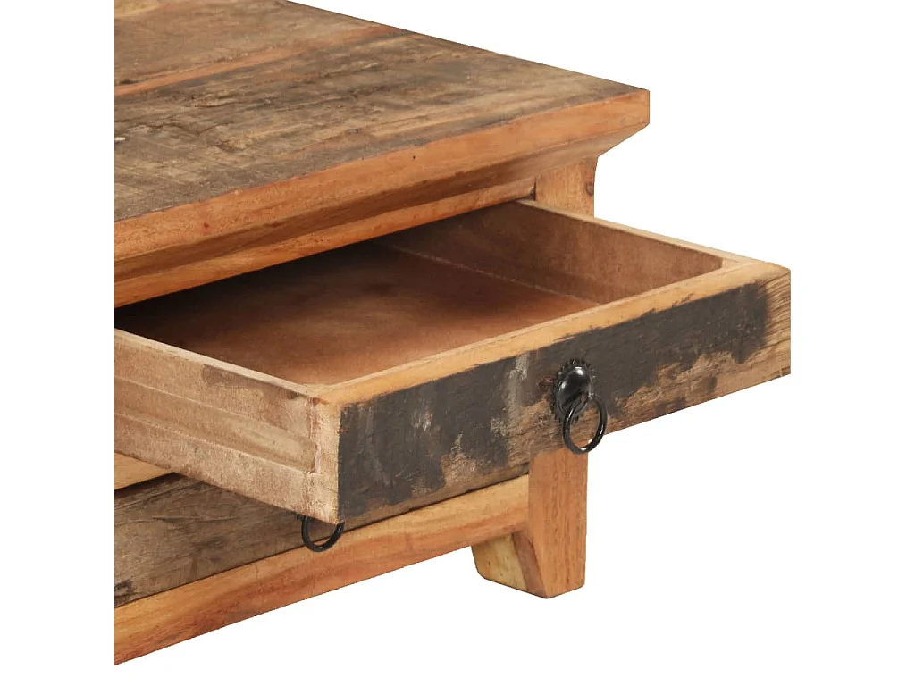 Mesa de centro 90x50x31 cm madeira recuperada maciça