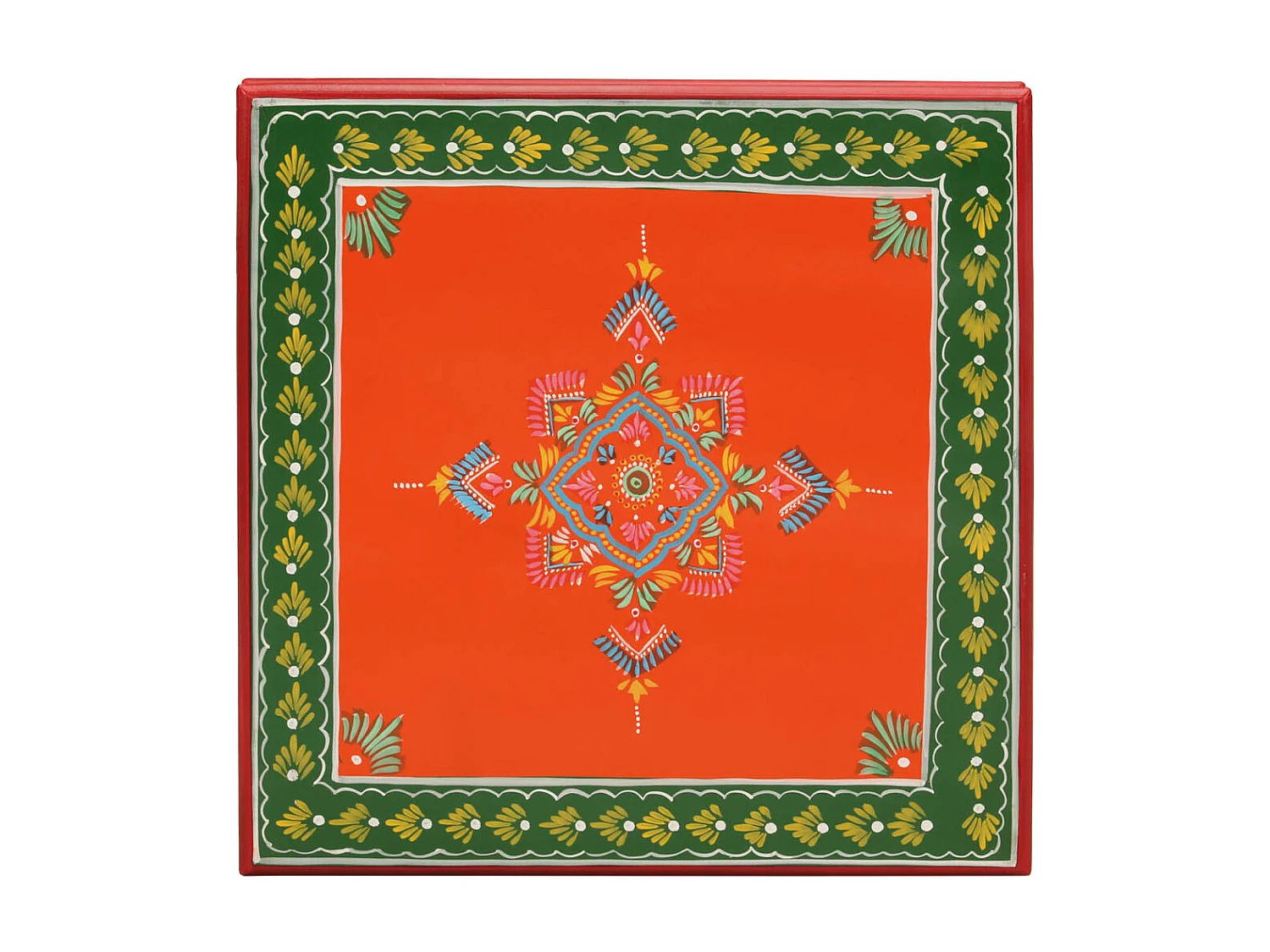 Salontafel handbeschilderd massief mangohout oranje