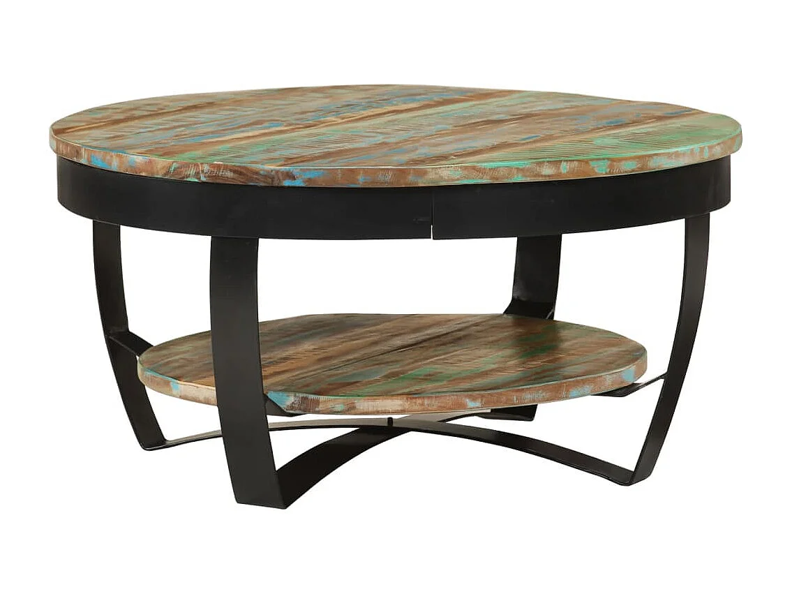 Mesa de centro 65x32 cm madeira reciclada maciça