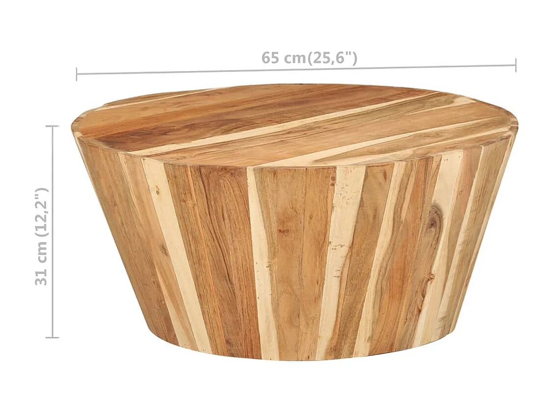 Table basse Ø65x31 cm Bois d'acacia solide