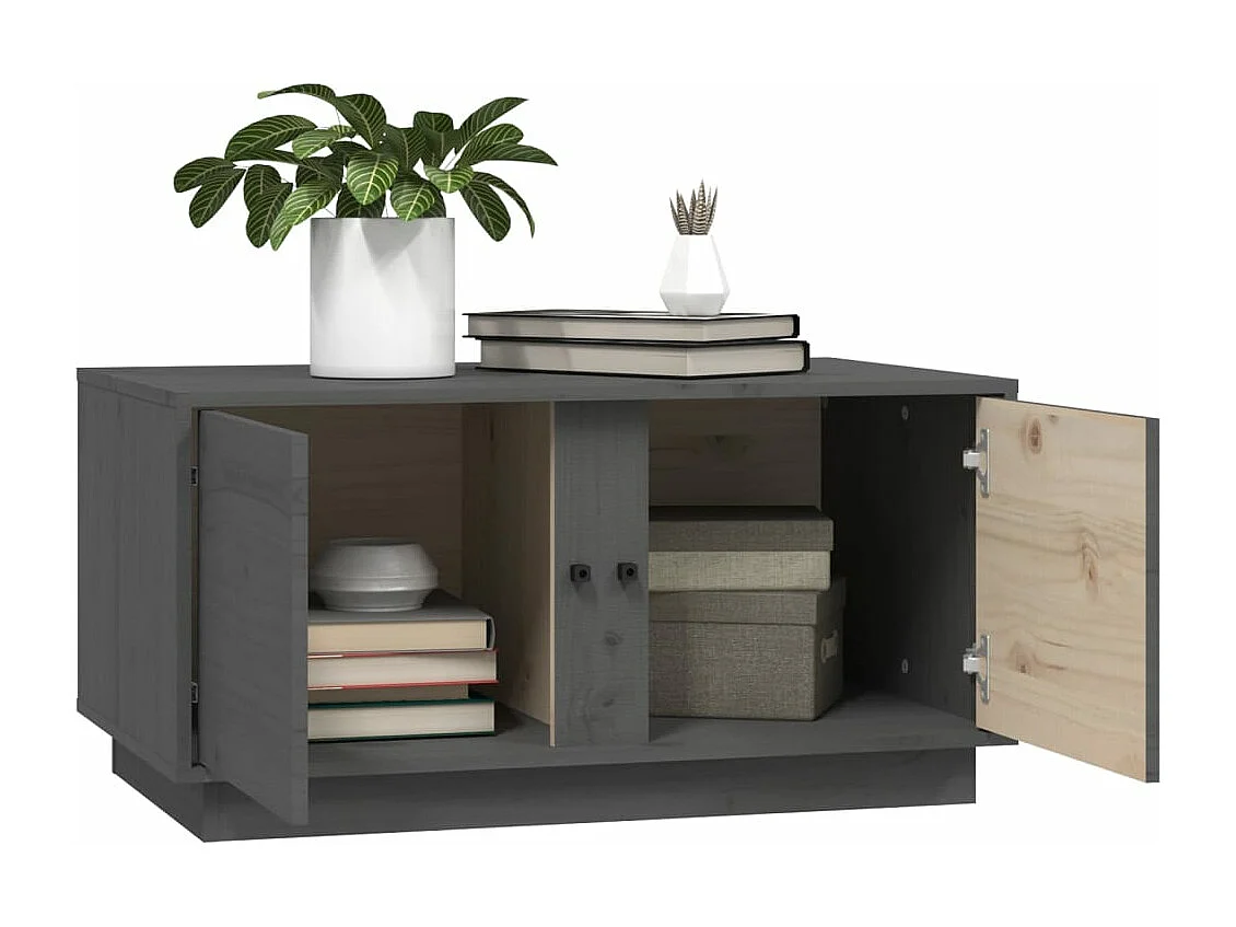 Salontafel 80x50x40 cm massief grenenhout grijs