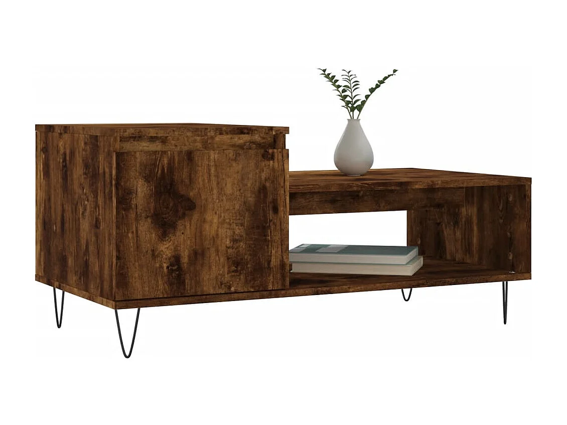 Table basse Chêne fumé 100x50x45 cm Bois d'ingénierie