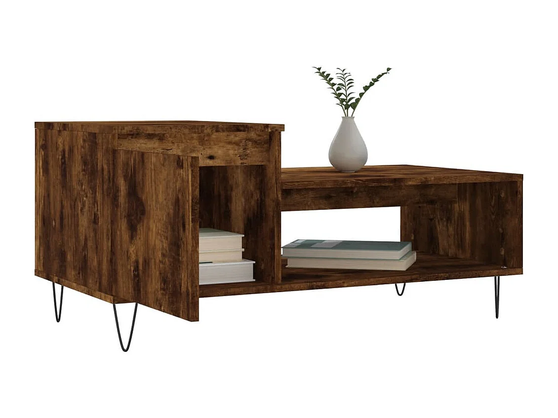 Mesa de centro 100x50x45 cm derivados madeira carvalho fumado