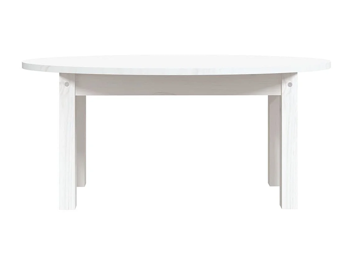 Table basse Blanc 80x40x35 cm Bois massif de pin