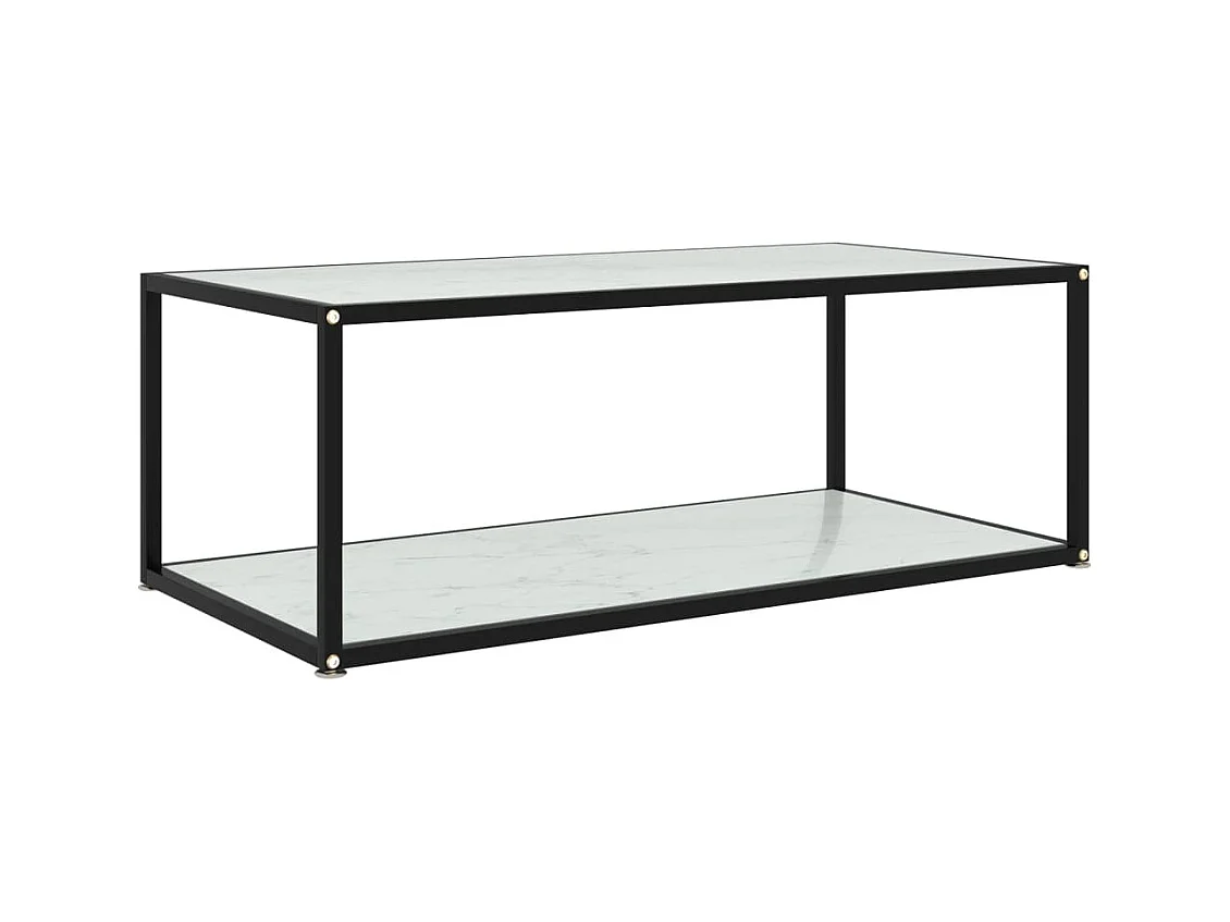 Table basse Blanc 100x50x35 cm Verre trempé