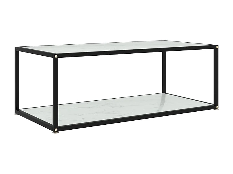 Table basse Blanc 100x50x35 cm Verre trempé