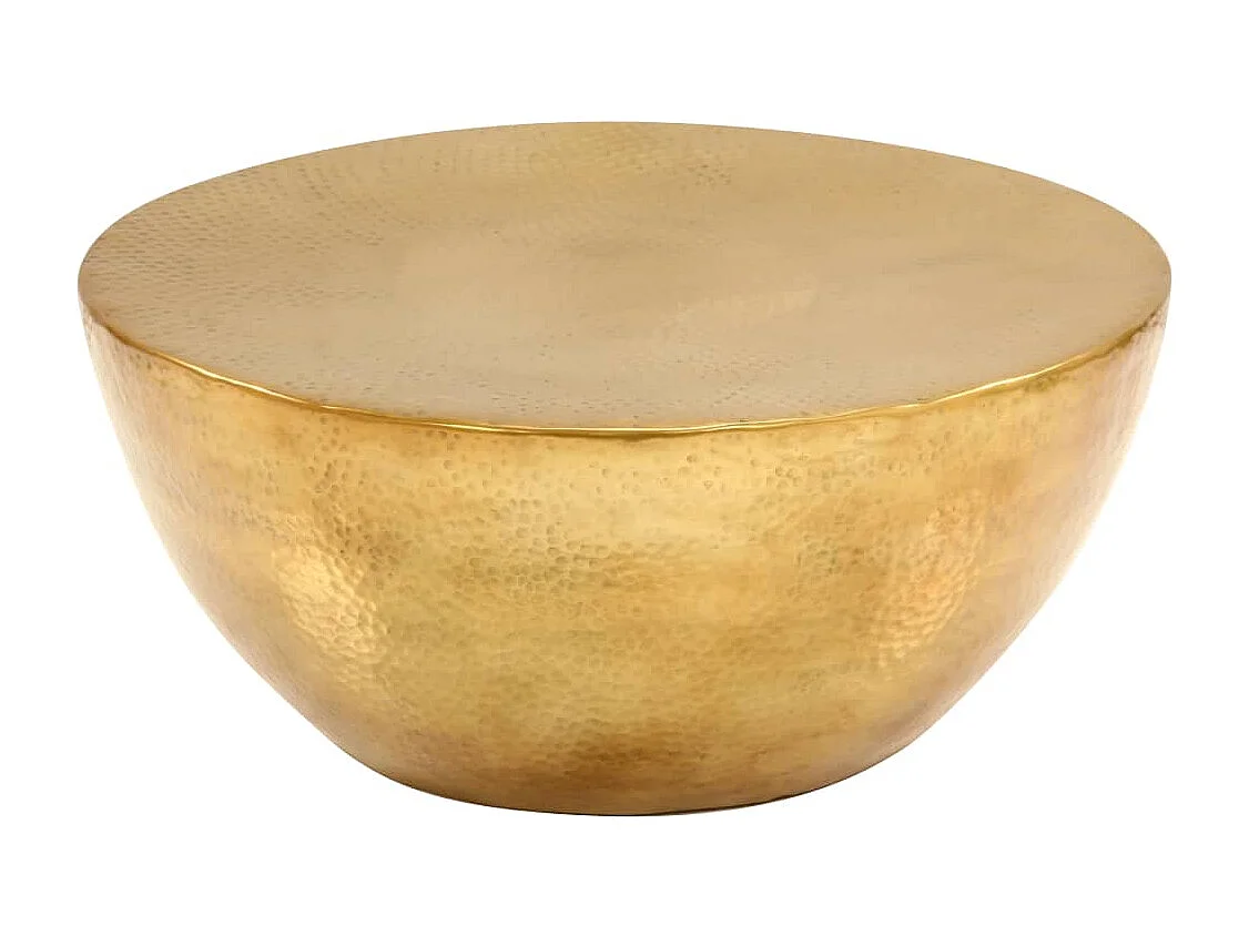 Table basse Aluminium martelé 70 x 30 cm Laiton