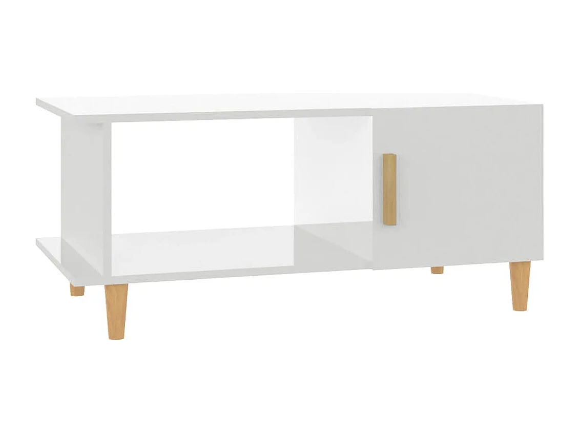 Mesa de centro 90x50x40 cm madeira processada branco brilhante