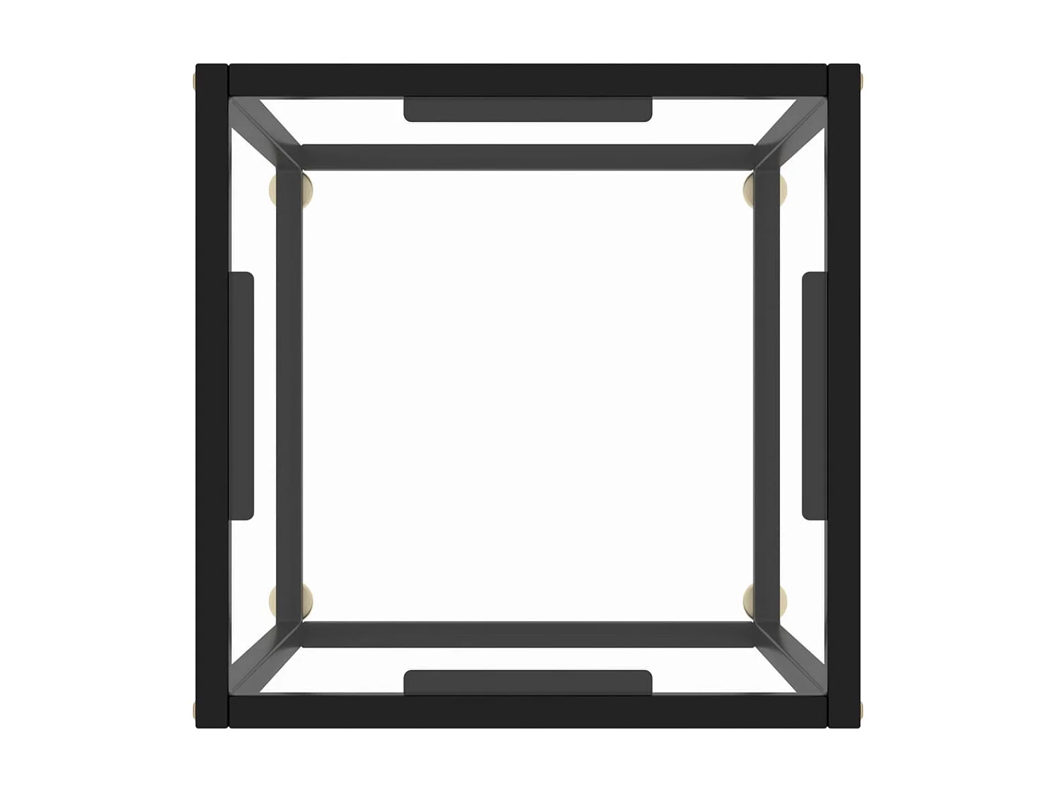 Salontafel met gehard glas 40x40x50 cm zwart