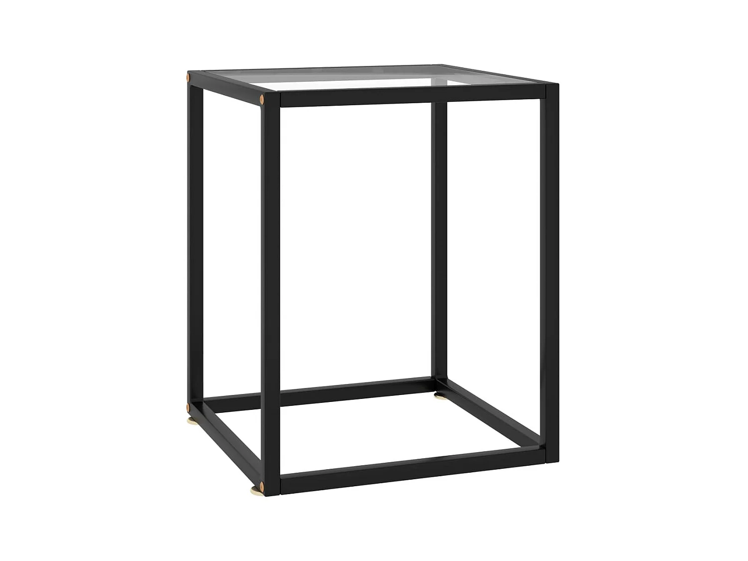 Table basse Noir avec verre trempé 40x40x50 cm