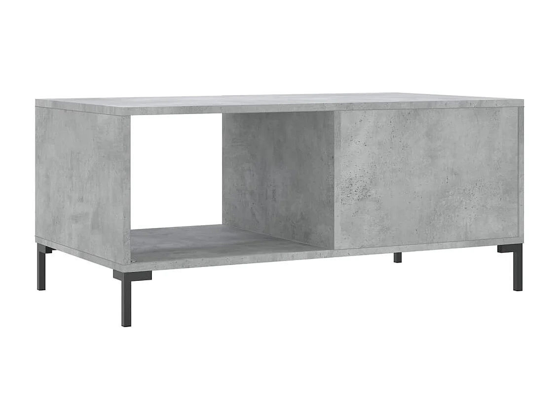 Table basse gris béton 90x50x40 cm bois d'ingénierie