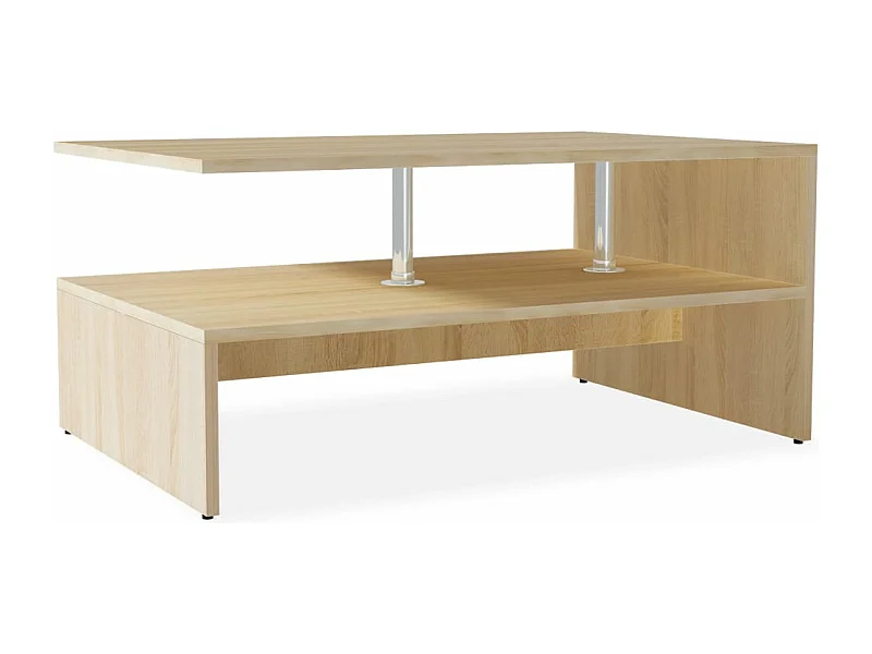 Mesa de centro de madera aglomerada 90x59x42cm color roble