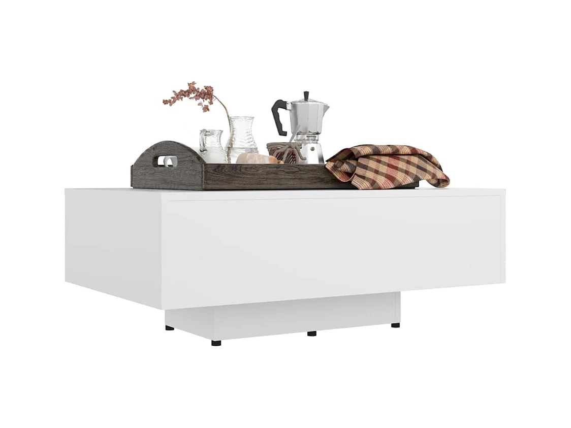 Table basse Blanc 85x55x31 cm Aggloméré