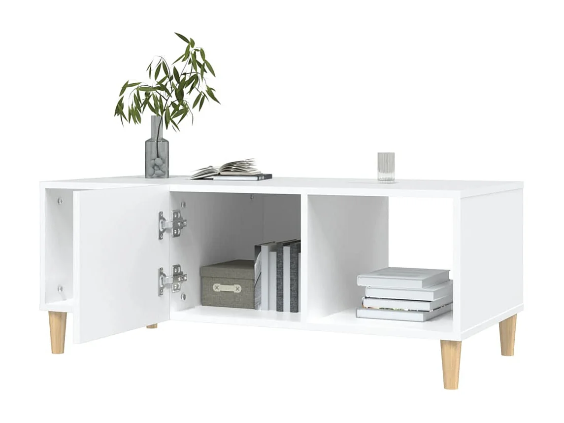 Table basse blanc 102x50x40 cm bois d'ingénierie